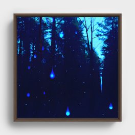 A Blue Night in the Forest Framed Canvas