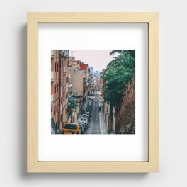 pain Photography - Beautiful Street In Barcelona Going Downwards Recessed Framed Print
