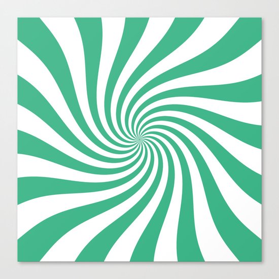 Swirl (Mint/White) Canvas Print