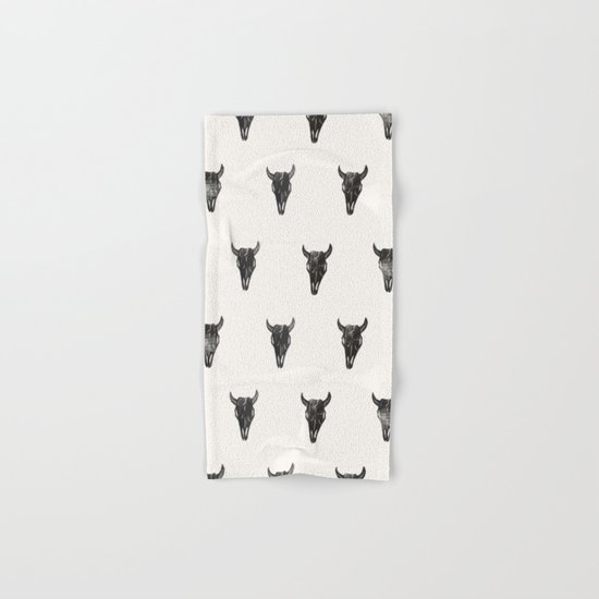 Stamped Skull Hand & Bath Towel