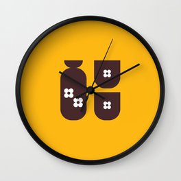 Japan Sake Wall Clock | Geometric, Bar, Nightlife, Yellow, Japanart, Cheers, Retrodesign, Celebration, Alcohol, Graphicdesign 