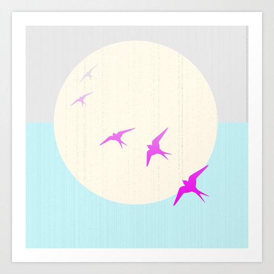 Flying into the Sunset Art Print