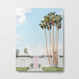 Pink Door in Palm Springs Metal Print | Design, Bluesky, 1960S, Building, Modern, Pinkdoor, Palmsprings, Home, Midcentury, Color 