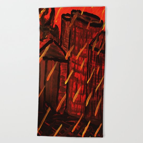 Fire Sky Beach Towel