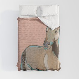 Dusty Pink Mustang Duvet Cover