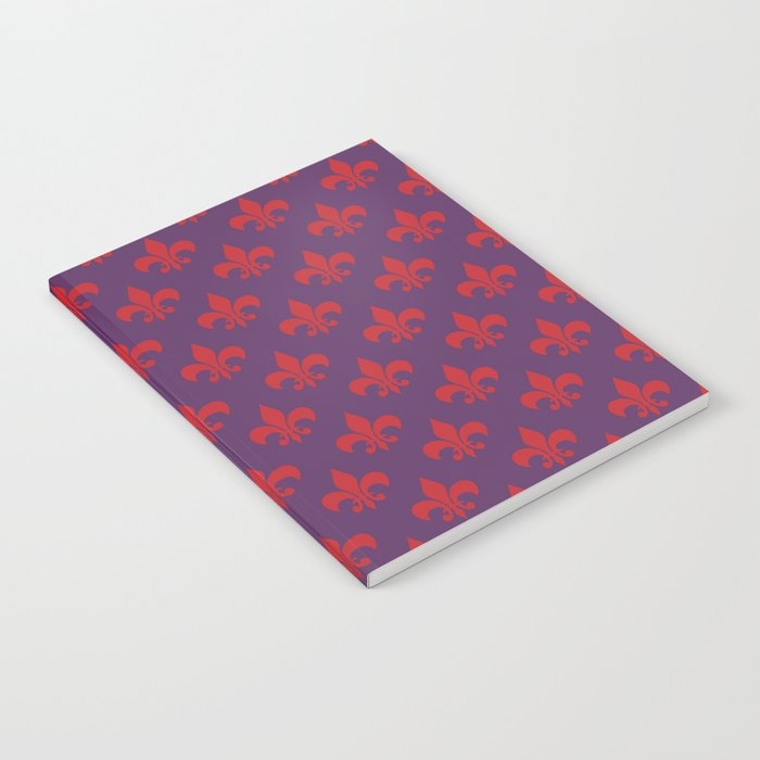 Fleur De Lys - Florence Italy Purple and Red Pattern Notebook