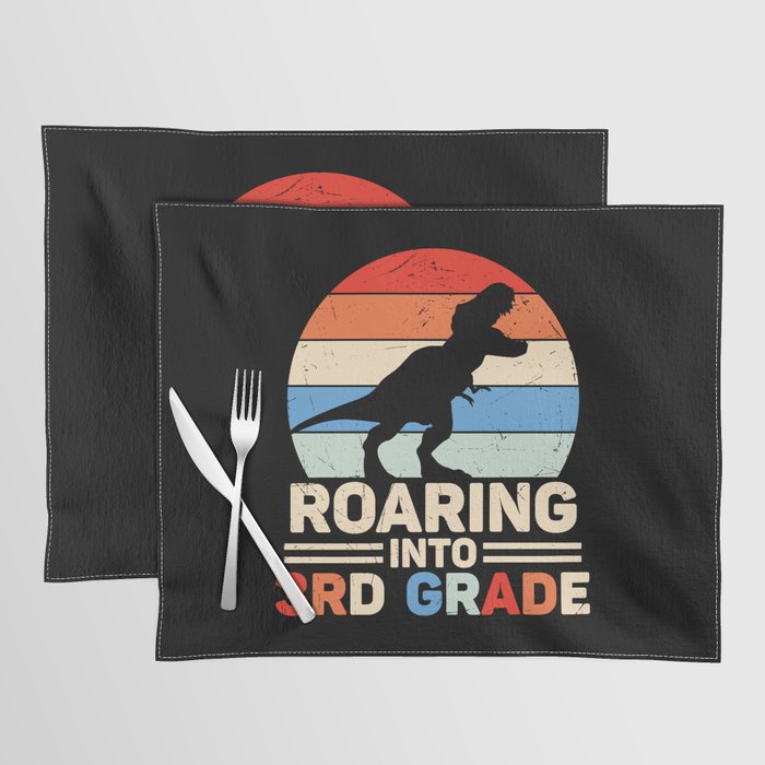 Roaring Into 3rd Grade Vintage Dinosaur Placemat