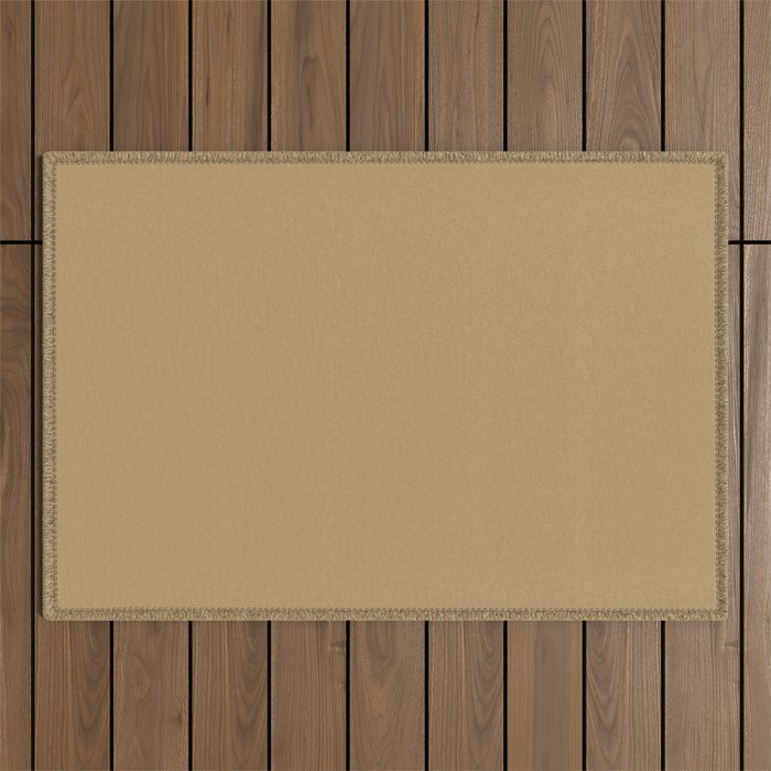 Mid-tone Brown Solid Color Pairs PPG Golden Granola PPG1094-5 - All One Single Shade Hue Colour Outdoor Rug