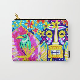 Tiki's in paradise tropical screen print design  Carry-All Pouch