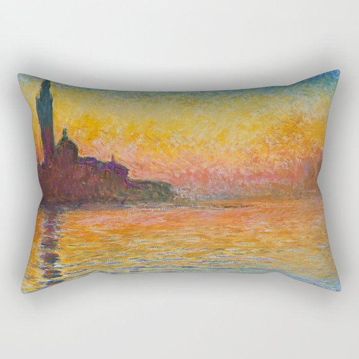 Claude Monet San Giorgio Maggiore at Dusk Rectangular Pillow