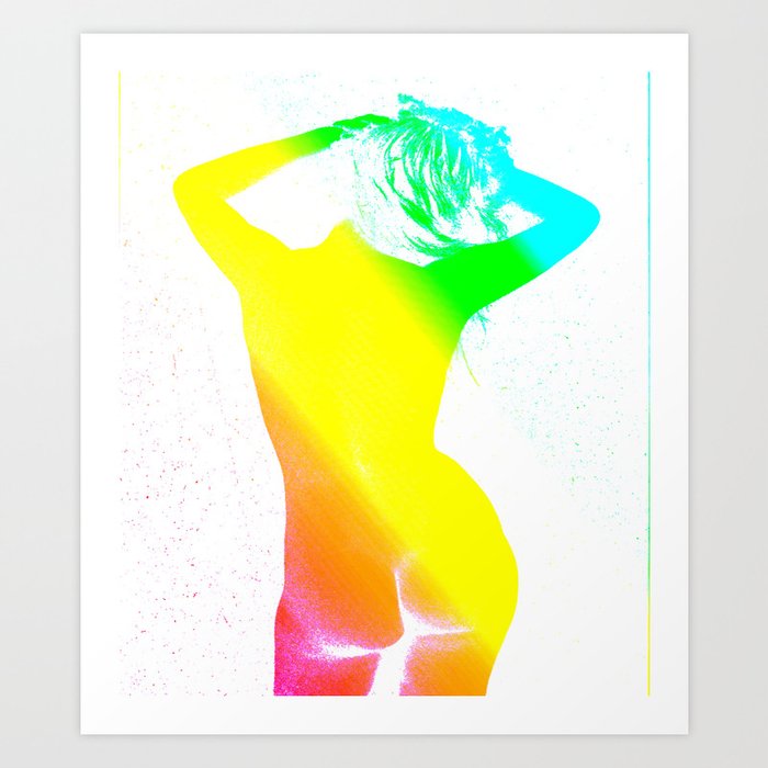 Carefree Nude Rainbow Art Print