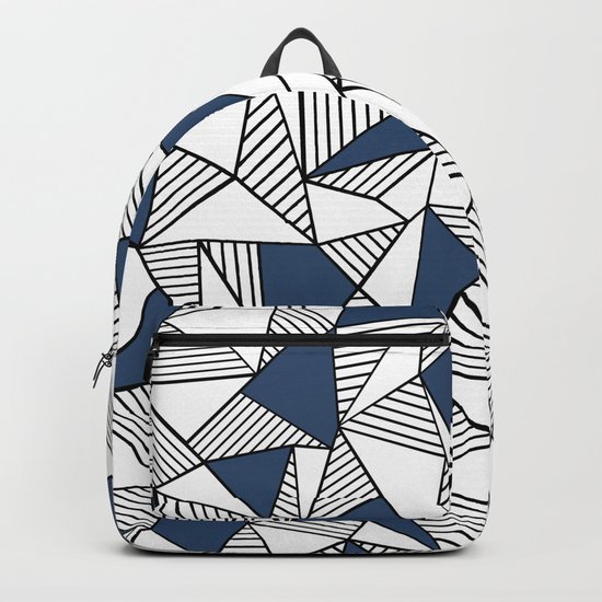 Abstraction Lines with Navy Blocks Backpack