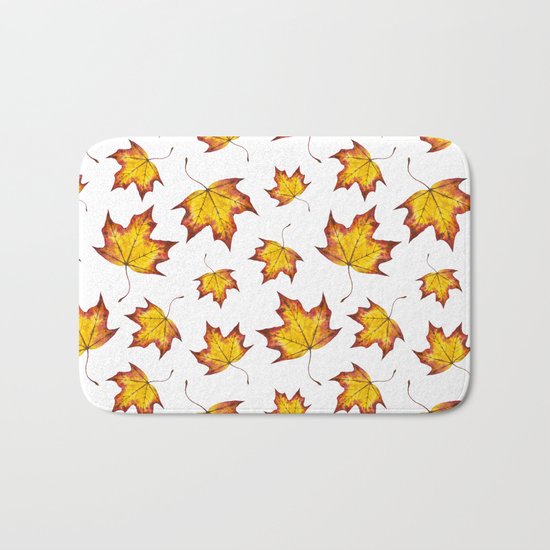 Autumn Leaves Pattern 04 Bath Mat