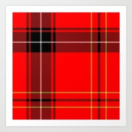 TARTAN, RED, YELLOW, WHITE, BLACK. Art Print