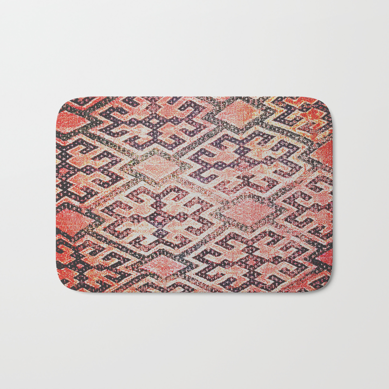 Red Oriental Rug Bath Mat By Slenderlori Society6