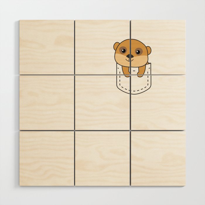 Meerkat Pocket Cute Meerkat Breast Pocket Wood Wall Art