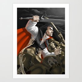 Vampire vs Skeletons Army Art Print
