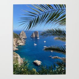 Capri, Italy, Cobalt Blue Ocean Poster