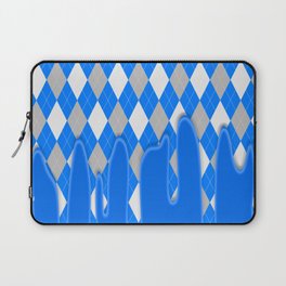 Blue Silver Plaid Dripping Collection Laptop Sleeve