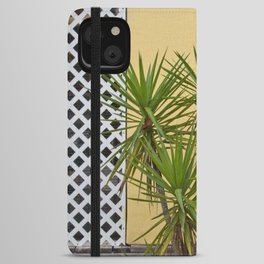 Palm meets Yellow Wall #1 #wall #art #society6 iPhone Wallet Case