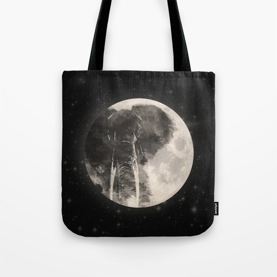 The Elephant in The Moon Tote Bag