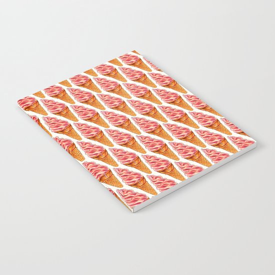 Ice Cream Pattern - Strawberry Notebook