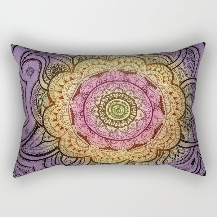 Colorful Mandala Rectangular Pillow