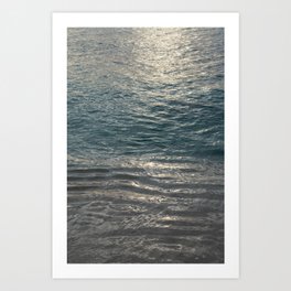 Sea water and subtle reflections of sunlight 1. Minimalist water surface  Art Print