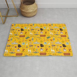 Friends TV Show Tribute Yellow Pattern Rug