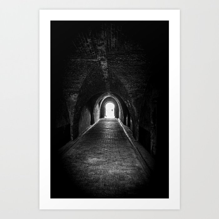 The light at the end of the tunnel  | Black & White | Travel Photography | Fine Art Photo Print Art Print