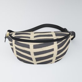 Contrasting Branches Doodle in Black and Cream Fanny Pack