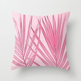 Pink Palms Throw Pillow