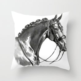 "Helios" art print - Horse portrait - Ink / "Helios" digigrafia - Retrato cavalo - Tinta da China Throw Pillow