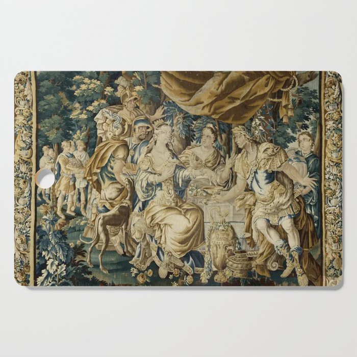 Antique 18th Century French Aubusson Cleopatra Banquet Tapestry  Cutting Board