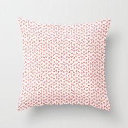 Forget Me Nots - Living Coral on White Throw Pillow