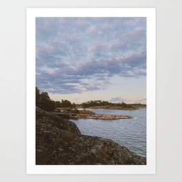 Autumnal coastal evening Art Print