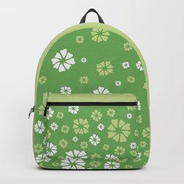 Tres Colores Verdes Backpack | Floral, Greenandwhite, Pattern, Threecolors, Print, Spring, Summer, Youth, Cheerful, Green 