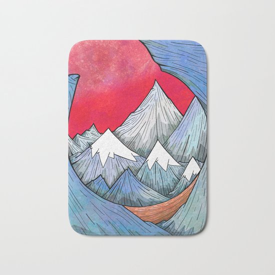 Through The Mountains Bath Mat