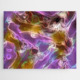 Violet Flames - white gold light blue violet flame swirl Jigsaw Puzzle