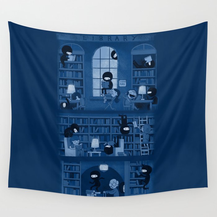 Silence in the Library Wall Tapestry