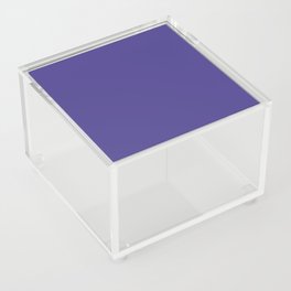 DARK PERIWINKLE BLUE SOLID COLOR. Plain Indigo  Acrylic Box