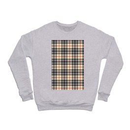 Classical Beige Tartan Plaid Pattern Crewneck Sweatshirt