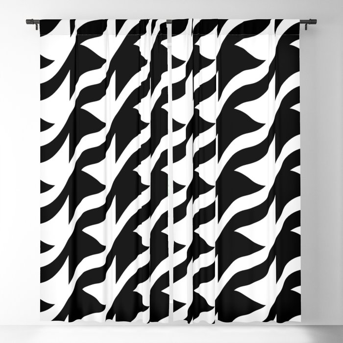 BLACK AND WHITE Geometric Pattern Background Blackout Curtain