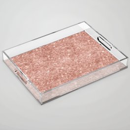 Luxury Rose Gold Sparkly Sequin Pattern Acrylic Tray