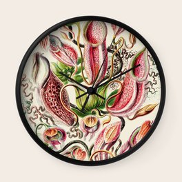 Carnivorous Pitcher Plants - Vintage Scientific Illustration Poster Wall Clock