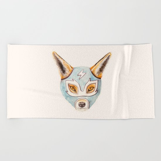 Andrew, the Fox Wrestler Beach Towel