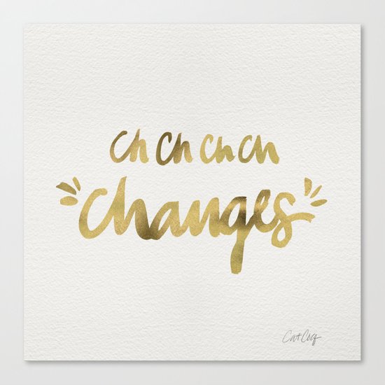 Bowie – Gold Ink Canvas Print