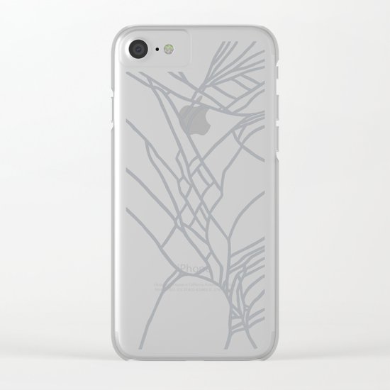 Cracked White on Grey Clear iPhone Case