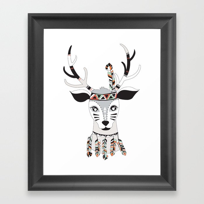 Deer art printable Framed Art Print