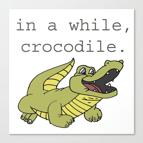 In A While Crocodile, Dark Canvas Print